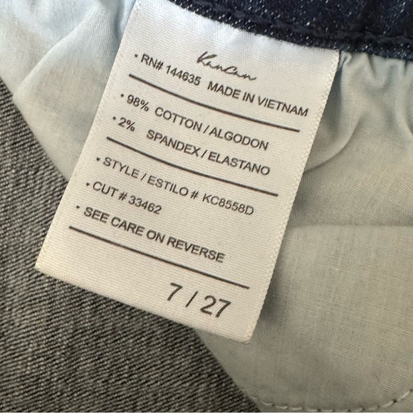 🌴 KanCan Distressed Frayed Hem Dark Wash Skinny Jesns Sz 27 EUC - Picture 3 of 6